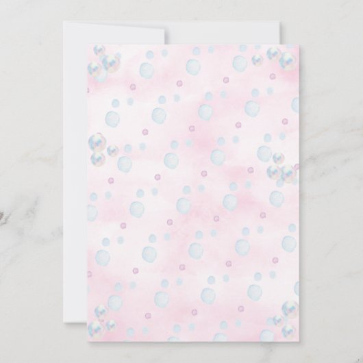 ピンク&金ゴールドグリッターマーメイド1st誕生日 招待状 (裏面)