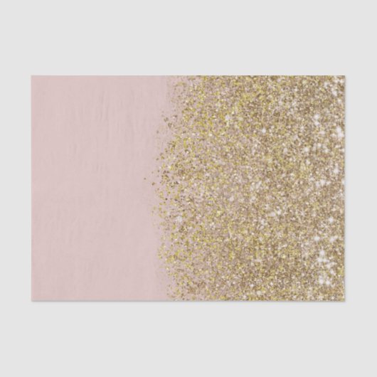 ピンク&金ゴールドグリッターモダントレンディーグラムシックパーティー 薄葉紙 (正面)