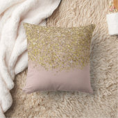 ピンク&金ゴールドグリッターモダントレンディーグラムシック クッション (ブランケット)