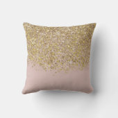 ピンク&金ゴールドグリッターモダントレンディーグラムシック クッション (裏面)
