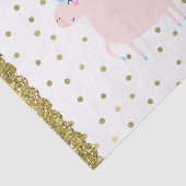 ピンク&金ゴールドグリッターユニコーンガールズバースデーパーティー 薄葉紙 (詳細)