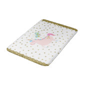 ピンク&金ゴールドグリッターユニコーン女の子キラキラ目 バスマット (アングル)