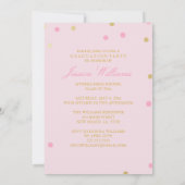 ピンク&金ゴールドグリッター紙吹雪卒業招待状 招待状 (裏面)