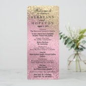 ピンク&金ゴールドグリッター結婚の式 プログラム (スタンド正面)