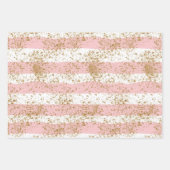 ピンク(金ゴールドグリッター結婚)  ラッピングペーパーシート (正面3)