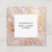 ピンク&金ゴールドグリッターQrコードパターカラフルン スクエア名刺 (正面)