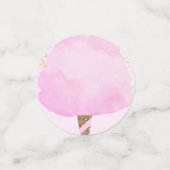 ピンク&金ゴールドコットンキャンディサーカスバースデーパーティー コンフェッティ (スモール正面)