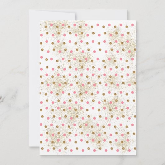 ピンク&金ゴールドサファリアニマルベビーシャワー 招待状 (裏面)