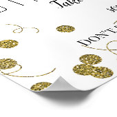 ピンク&金ゴールドシュガーは甘いお誕生日ケーキの願い ポスター (角)