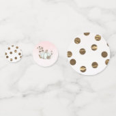 ピンク&金ゴールドシンデレラパンプキン秋おとぎ話 コンフェッティ (裏面)