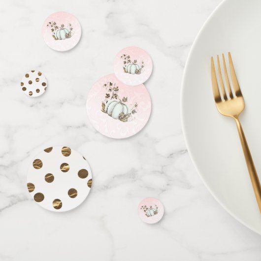 ピンク&金ゴールドシンデレラパンプキン秋おとぎ話 コンフェッティ (グループ)