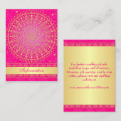 ピンク、金ゴールドスクロール、スター結婚ズのエンクロージャカード エンクロージャーカード (正面/裏面)