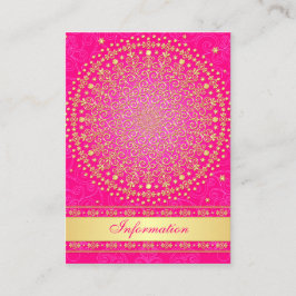 ピンク、金ゴールドスクロール、スター結婚ズのエンクロージャカード エンクロージャーカード