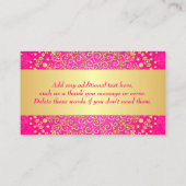 ピンク、金ゴールドスクロール、スター結婚ズの座席表 プレイスカード (裏面)