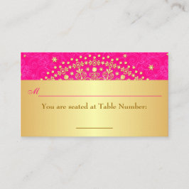 ピンク、金ゴールドスクロール、スター結婚ズの座席表 プレイスカード