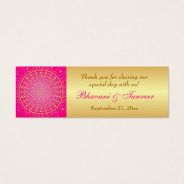 ピンク、金ゴールドスクロール、スター結婚式の引き出物ラベル