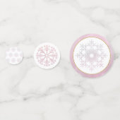 ピンク&金ゴールドスノーフレーク赤ちゃんシャワー紙吹雪 コンフェッティ (正面)