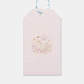 ピンク&金ゴールドスワンプリンセスとバルーン誕生日 ギフトタグ (裏面)