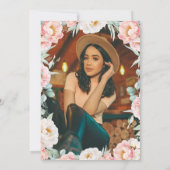 ピンク&金ゴールドチャラとフォトメキシコのキンセアニラ 招待状 (裏面)