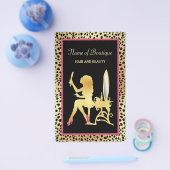 ピンク&金ゴールドチーテプリントブティックグランドオープニング チラシ (シングル)