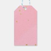 ピンク&金ゴールドドモダンットシックプレゼントギフトラベル ギフトタグ (裏面)