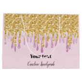 ピンク&金ゴールドドリップパターンの廃止  ラージペーパーバッグ (裏面)