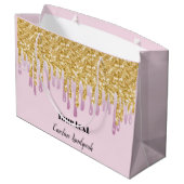 ピンク&金ゴールドドリップパターンの廃止  ラージペーパーバッグ (裏面アングル)