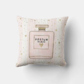 ピンク&金ゴールドハートパリパルフムシックファッション クッション (裏面)