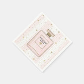 ピンク&金ゴールドハートパリパルフムシックファッション スタンダードカクテルナプキン (角)