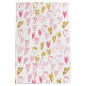 ピンク&金ゴールドハート抱き枕 ミディアムペーパーバッグ (裏面)