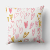 ピンク&金ゴールドハート装飾用クッション クッション (裏面)