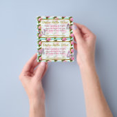 ピンク&金ゴールドバタフライベビーシャワーおむつラッフル チラシ (手)