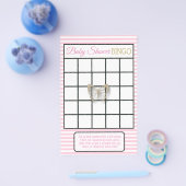 ピンク&金ゴールドバタフライベビーシャワーゲーム チラシ (シングル)