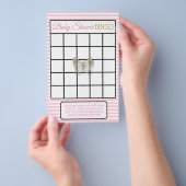 ピンク&金ゴールドバタフライベビーシャワーゲーム チラシ (ハンドル)