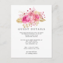 ピンク&金ゴールドバラウォーターカラー結婚ズゲスト詳細