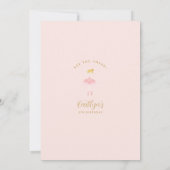 ピンク&金ゴールドバレリーナ誕生日招待状 招待状 (裏面)