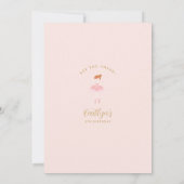 ピンク&金ゴールドバレリーナ誕生日招待状 招待状 (裏面)