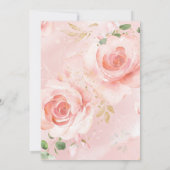 ピンク&金ゴールドファーストホーリーコミューン招待状バラ 招待状 (裏面)