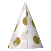 ピンク&金ゴールドフェスティバル水玉模様紙吹雪 パーティーハット (裏面)