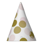 ピンク&金ゴールドフェスティバル水玉模様紙吹雪 パーティーハット (右)