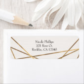 ピンク&金ゴールドフローラグラムブライダルシャワー招待 ラベル (インサイチュ)