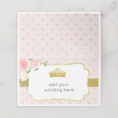 ピンク&金ゴールドフローラプリンセスクラウン プレイスカード (外部開封)