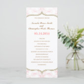 ピンク&金ゴールドフローラ結婚式 プログラム (スタンド正面)
