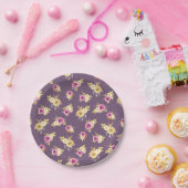 ピンク+金ゴールドフローラ赤ちゃんシャワー ペーパープレート (パーティー)