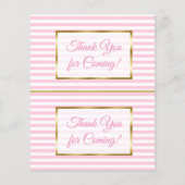 ピンク&金ゴールドベビーシャワーおむつラッフル (裏面)