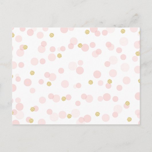 ピンク&金ゴールドベビーシャワー価格ゲームカードを推測 インビテーションポストカード (裏面)