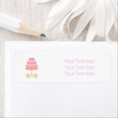 ピンク&金ゴールドベーカリーケーキ住所 シール (インサイチュ)