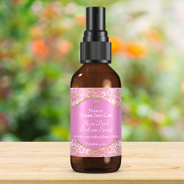 ピンク&金ゴールドホイルダマスク石鹸の化粧品ラベル – 1 スクエアシール