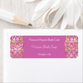 ピンク&金ゴールドホイルダマスク石鹸の化粧品ラベル – 2 ラベル (インサイチュ)