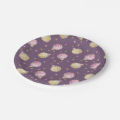 ピンク+金ゴールドホットエアバルーン赤ちゃんシャワー ペーパープレート (アングル)